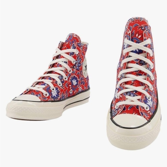 Converse Chuck 70 High 'Paisley Habanero Red' Floral Sz 9 Elevated Basic Casual - Picture 16 of 16